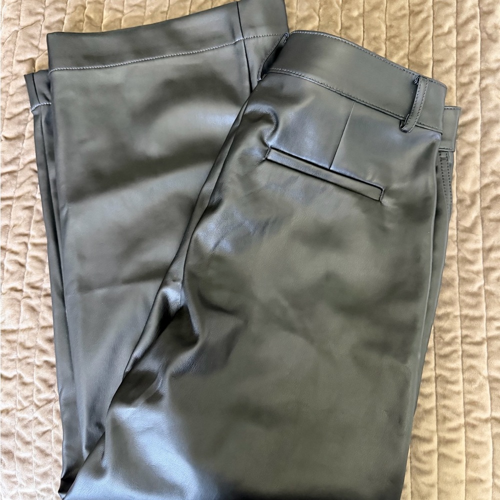 NWT Faux Leather Black Trousers
